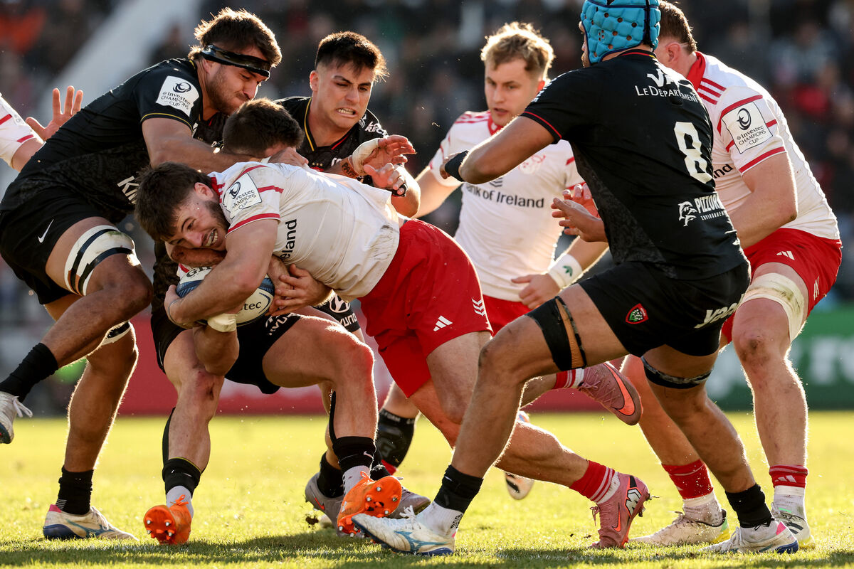 RC Toulon vs Munster: RC Toulon's Ben White is tackled by Alex Nankivell of Munster 