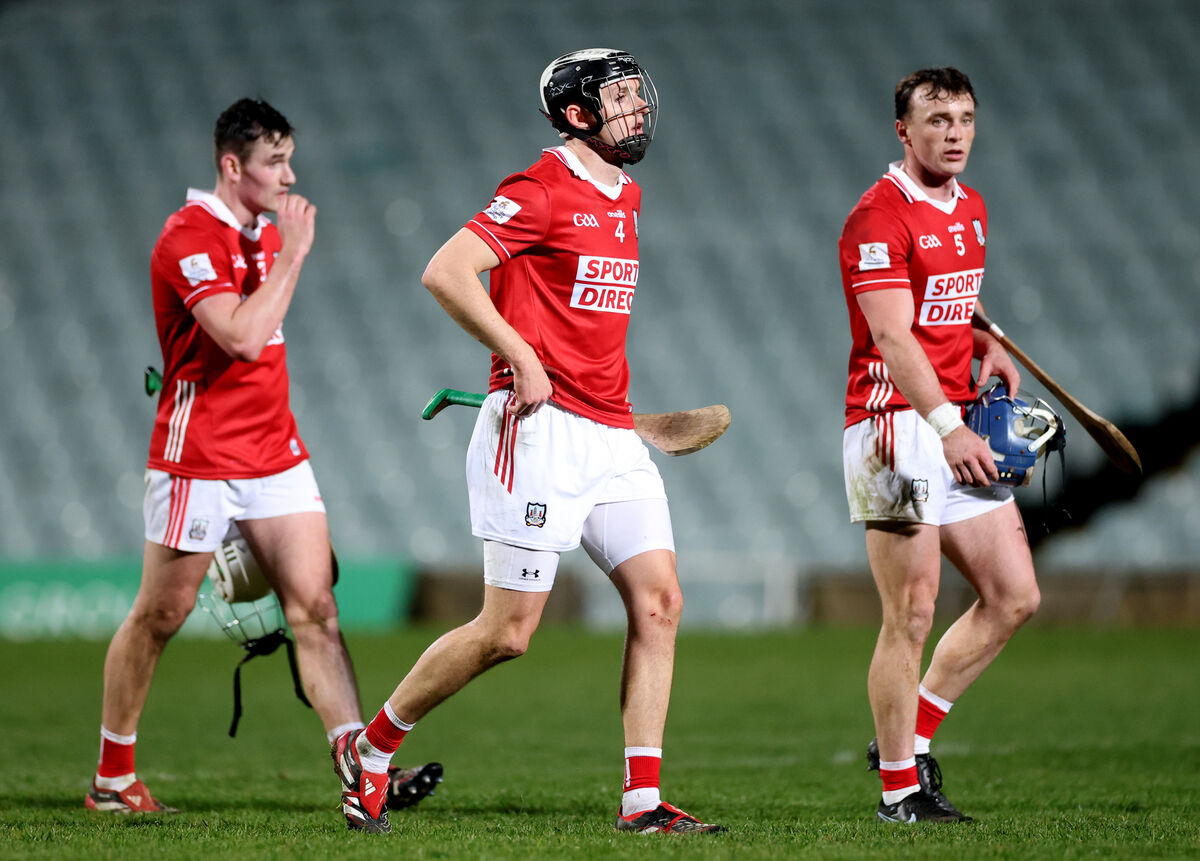 Cork’s Eoin Roche, Ger Millerick and Tom Hanley after the game against Limerick last week. Picture: INPHO/James Crombie Cork’s Eoin Roche, Ger Millerick and Tom Hanley after the game against Limerick last week. Picture: INPHO/James Crombie