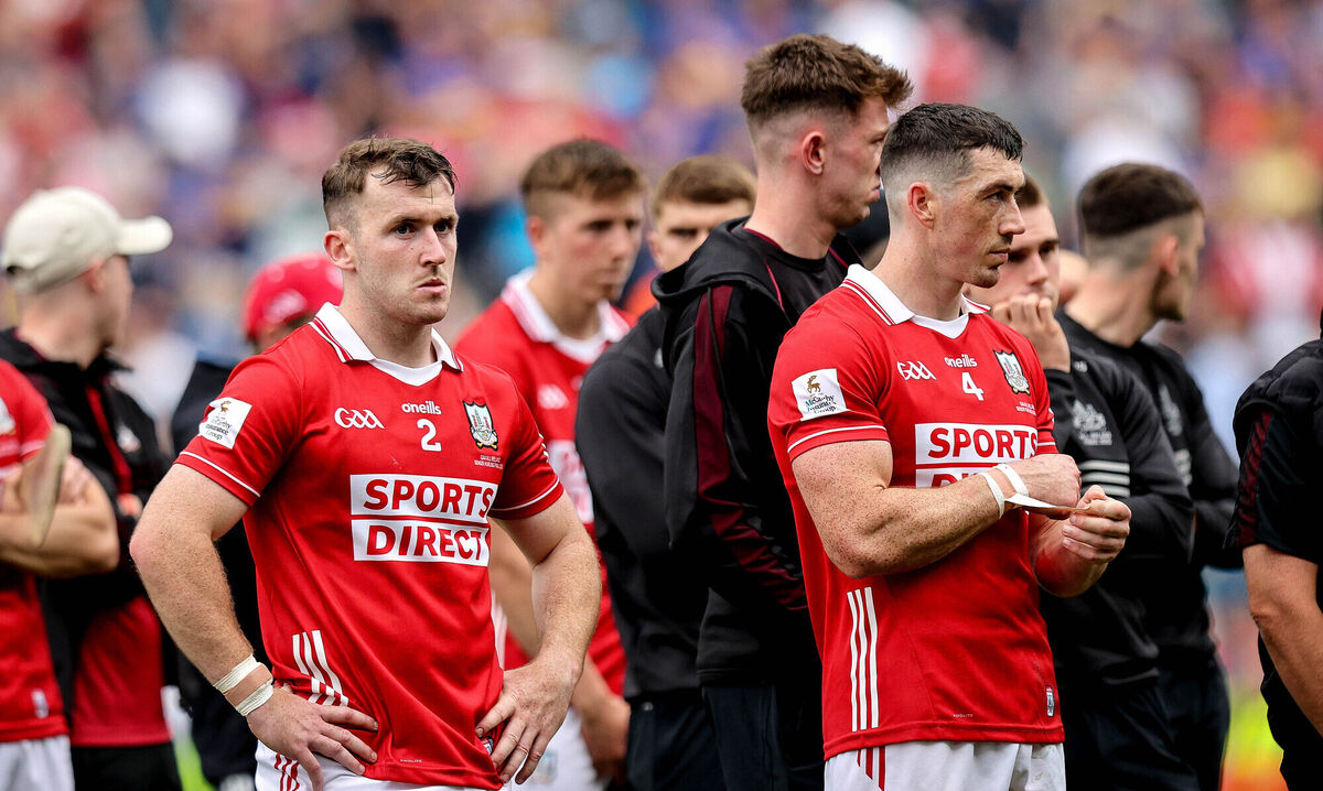 Cork’s Niall O'Leary and Seán O'Donoghue dejected after the loss to Tipperary last season. Picture: INPHO/Ryan Byrne