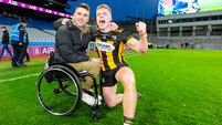 Philip Wall celebrates with his brother Jamie Wall 10/1/2026