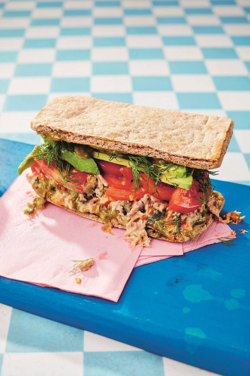 Spicy tuna pitta from Bored of Lunch: Meal Planner by Nathan Anthony. Picture: Dan Jones/PA 