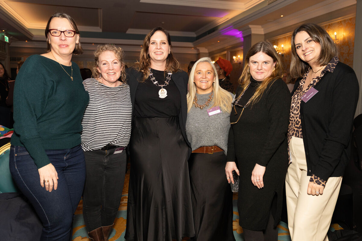 Julie Guiblin, Julie’s Book Keeping, Marie Wiseman, Wiser Marketing, Anna Groniecka, Anna Groniecka Photography, Gilly Brazier, The Pink PA, Dominique Corcoran, Saol Yoga, Shauna Colaci, Shauna Colaci Coaching at the Network Ireland Cork Branch January event titled Get Published in 2026 in the Imperial Hotel. Picture: Darragh Kane