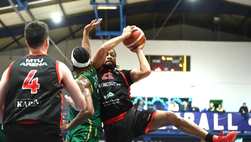 Latavious Mitchell battles under the basket for Ballincollig. Picture: Larry Cummins