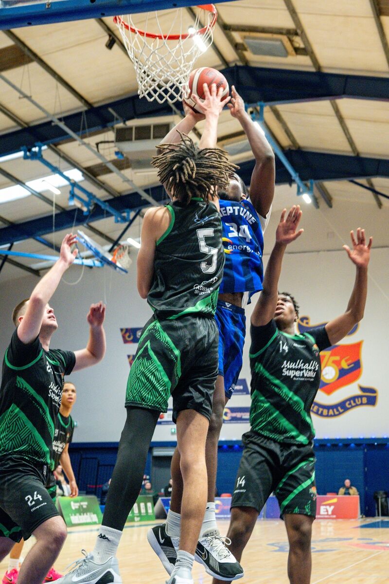 Neptune’s Pharrell Osagie rises to the rim. Picture: Chani Anderson