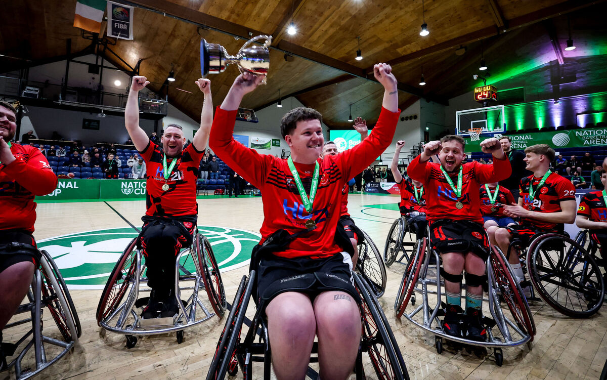 Rebel Wheelers' Adam Drummond celebrates with the cup, he's in another cup final on Saturday as Neptune U20 coach. Picture: INPHO/Nick Elliott