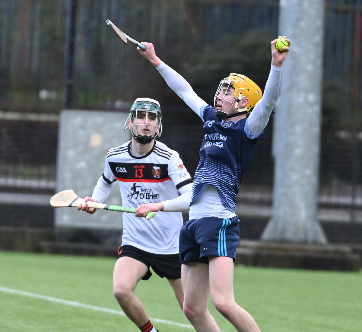 Scoil Pol, Kilfinane's Jack Moloney wins the sliotar from Colaiste an Spioraid Naoimh's Jack Drinan. Picture: Eddie O'Hare