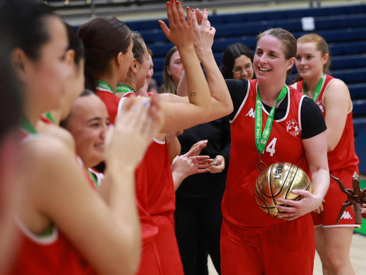 Fr. Matthews vs Liffey Celtics: Fr. Mathews' Niamh Dwyer celebrates