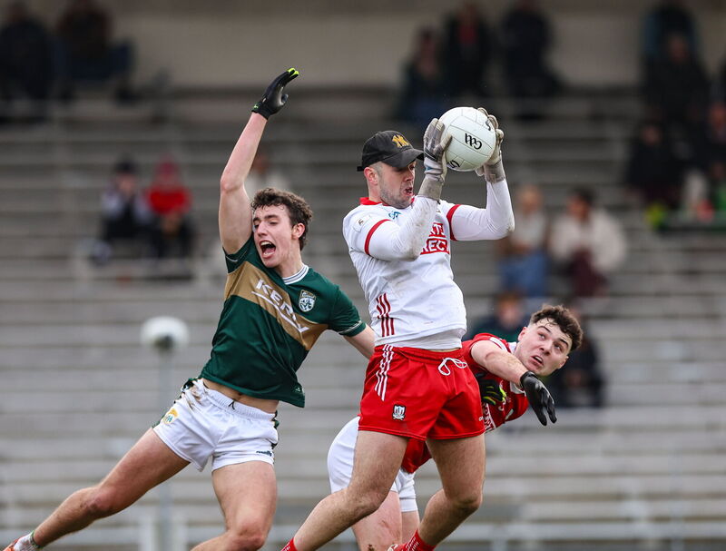 Cork goalkeeper Patrick Doyle in action against Tomás Kennedy of Kerry. Picture: Michael P Ryan/Sportsfile