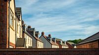 Row of new built houses in england uk