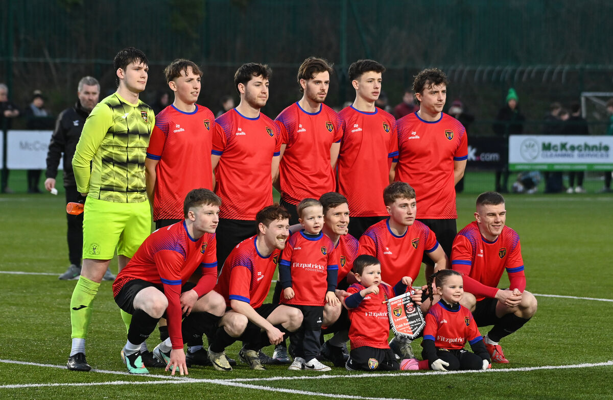  Leeside United starting 11 and mascots. Picture: Larry Cummins