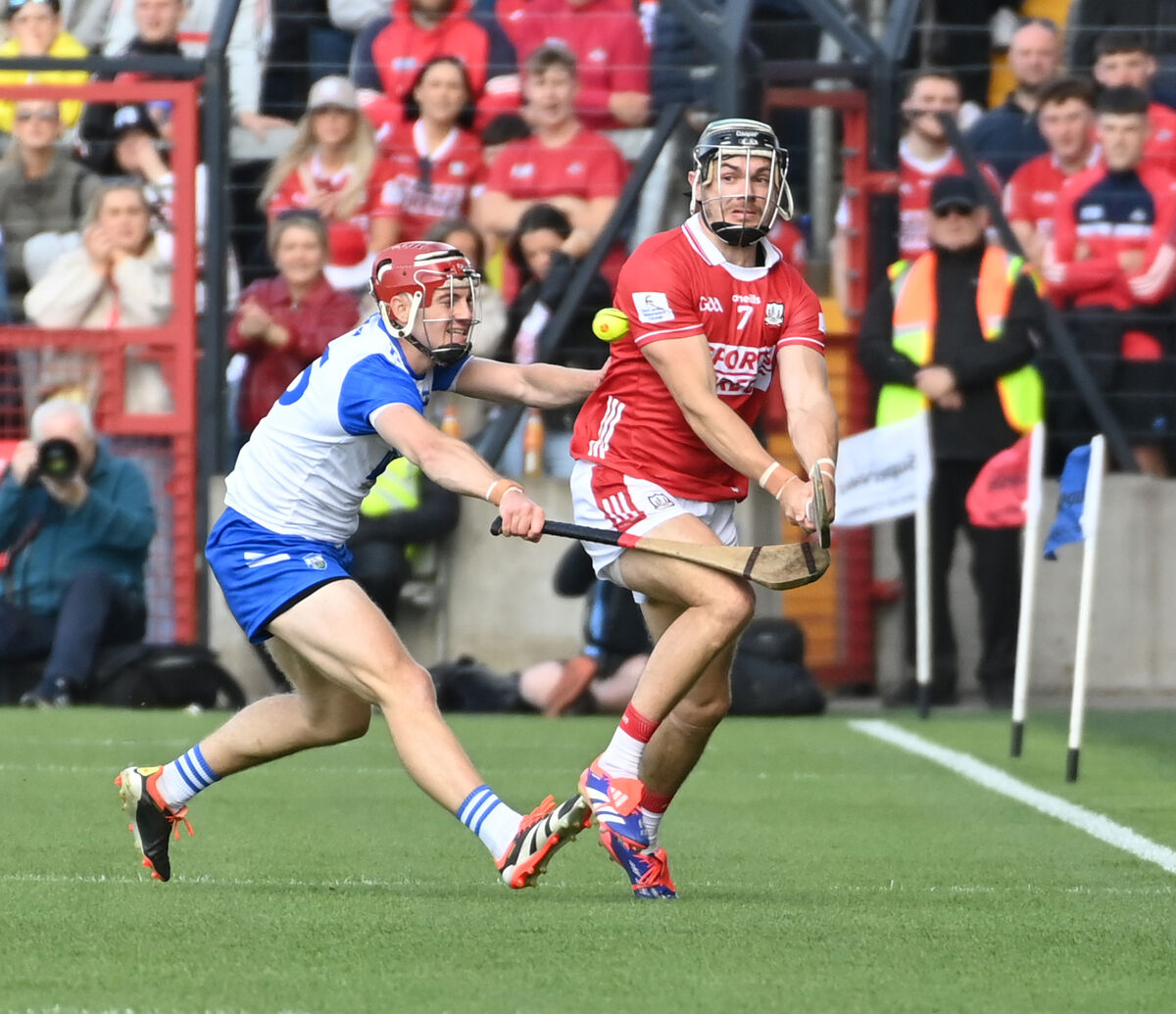 Cork's Mark Coleman clears from Waterford's Patrick Fitzgerald during the Munster SHC, round 5 at SuperValu Páirc Uí Chaoimh. Picture: Eddie O'Hare Cork's Mark Coleman clears from Waterford's Patrick Fitzgerald during the Munster SHC, round 5 at SuperValu Páirc Uí Chaoimh. Picture: Eddie O'Hare