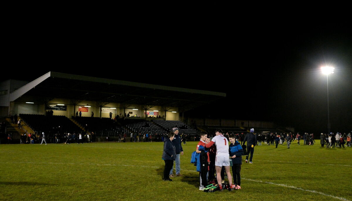 Cork goalkeeper Paudie O'Sullivan signs autographs after the win over Clare. Picture: Brendan Moran/Sportsfile