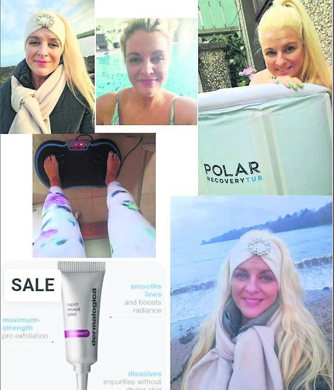 Emer O’Callaghan out walking this winter by the sea, scarf and head bands from Penneys. She is also pictured at the pool and in her outdoor Polar ice tub. Also pictured is Emer’s Product of the week, Dermalogica’s Rapid Reveal peel home exfoliation kit pack, available at Emerald Beauty Clinic Emer O’Callaghan out walking this winter by the sea, scarf and head bands from Penneys. She is also pictured at the pool and in her outdoor Polar ice tub. Also pictured is Emer’s Product of the week, Dermalogica’s Rapid Reveal peel home exfoliation kit pack, available at Emerald Beauty Clinic