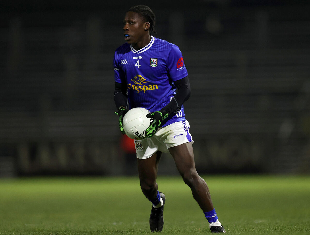 Cavan's Favour Shehu in action against Monaghan in the Dr McKenna Cup this year. Picture: ©INPHO/Leah Scholes