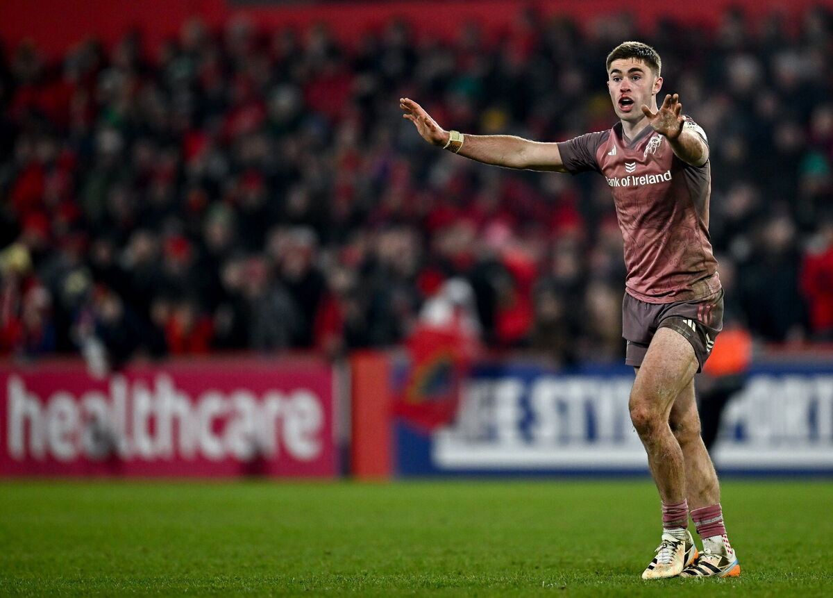 Jack Crowley of Munster during the Investec Champions Cup match between Munster and Castres Olympique at Thomond Park in Limerick. Photo by Seb Daly/Sportsfile Jack Crowley of Munster during the Investec Champions Cup match between Munster and Castres Olympique at Thomond Park in Limerick. Photo by Seb Daly/Sportsfile