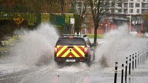 <p>Standing water has been reported across the county as rainfall intensified. Picture: Larry Cummins</p>