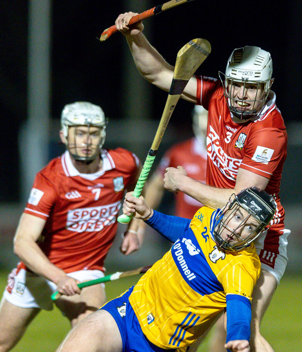 Clare’s Tony Kelly is tackled by Dáire O’Leary of Cork. Picture: INPHO/Natasha Barton Clare’s Tony Kelly is tackled by Dáire O’Leary of Cork. Picture: INPHO/Natasha Barton