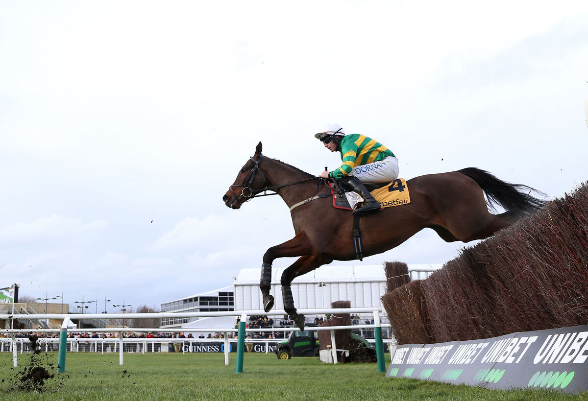 Spillane's Tower ridden by Jack Kennedy on the way to winning the Betfair Cotswold Chase. Picture: Nigel French/PA Wire.