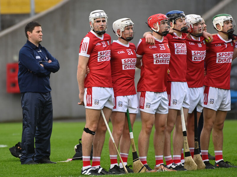 Cork manager Kieran Murphy with his tream line up for the national anthem against Waterford during the Electric Ireland Munster MHC round robin , at Pairc Ui Chaoimh last night. Picture; Eddie O'Hare Cork manager Kieran Murphy with his tream line up for the national anthem against Waterford during the Electric Ireland Munster MHC round robin , at Pairc Ui Chaoimh last night. Picture; Eddie O'Hare
