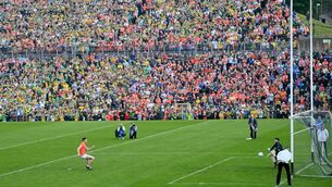 <p>Donegal goalkeeper Shaun Patton saves a penalty by Shane McPartlan of Armagh during the 2024 Ulster SFC final at St Tiernach's Park in Clones. Picture: Ramsey Cardy/Sportsfile</p> <p>Donegal goalkeeper Shaun Patton saves a penalty by Shane McPartlan of Armagh during the 2024 Ulster SFC final at St Tiernach's Park in Clones. Picture: Ramsey Cardy/Sportsfile</p>