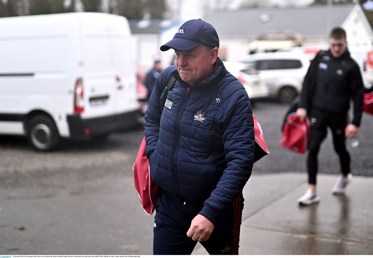 Cork manager John Cleary arrives before his side's game against Louth at DEFY Páirc Mhuire in Ardee two years ago. Picture: Ben McShane/Sportsfile
