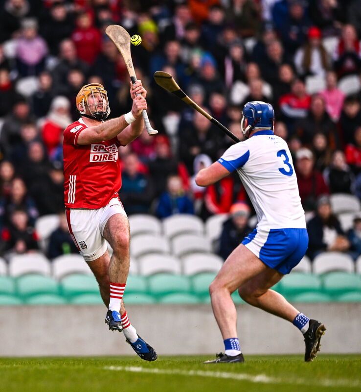 Declan Dalton of Cork in action against Conor Prunty of Waterford. Picture: Ben McShane/Sportsfile