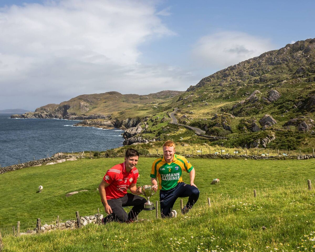 Urhan native Cillian O'Shea on the left is part of the Carrigaline Community School U17 football management. Picture: Anne Marie Cronin
