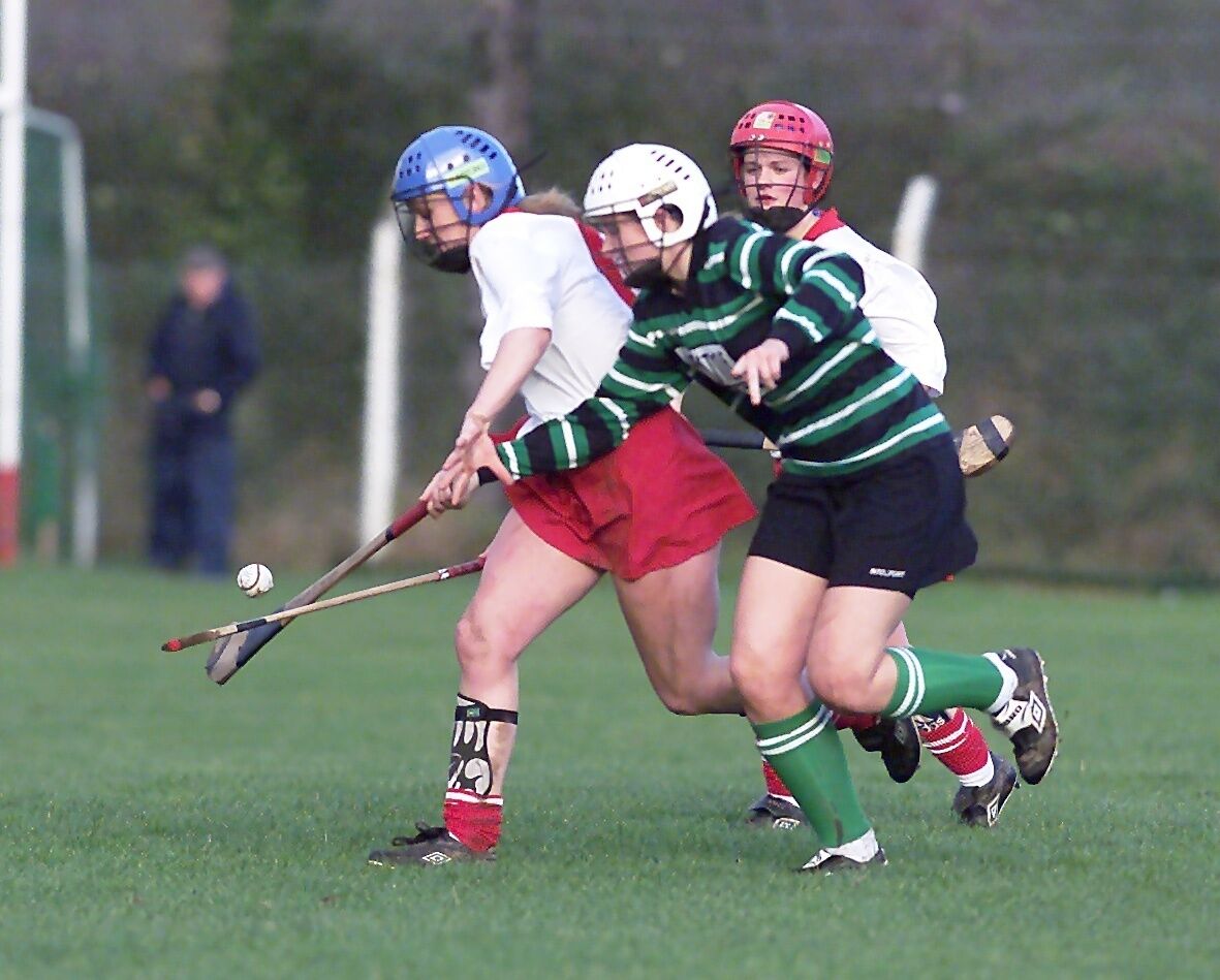 Junior A Camogie County Final: Ballygarvan v Douglas at Ballygarvan: Ballygarvan's Cathriona Kelly and Douglas' Amanda O'Regan in a battle for the ball