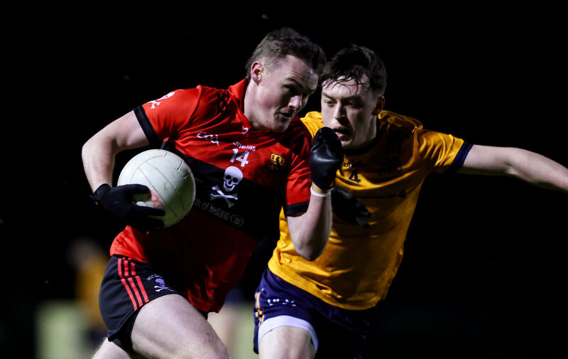 UCC’s Conor Daly and Bryan Masterson of DCU in action. Picture: INPHO/Nick Elliott