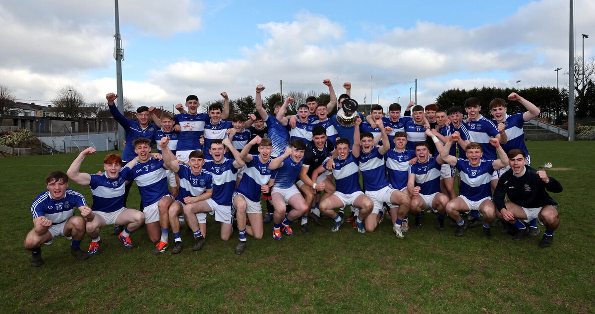 Gaelcholaiste Mhuire An Mhainistir Thuaidh celebrate their 2024-25 O'Callaghan Cup final after beating CBC at Páirc Uí Rinn in March. Picture: Jim Coughlan