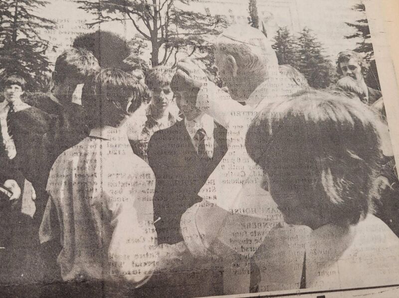Pupils from Presentation College, Cork, meet Pope John Paul II in Rome during a school trip in July, 1979