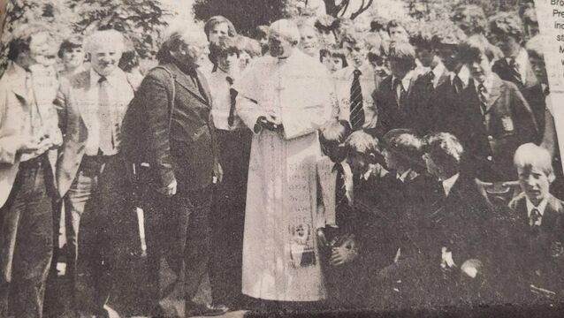 <p class="contextmenu internal_Caption">A PRIVATE AUDIENCE: Pupils from Presentation Brothers College, Cork, meet Pope John Paul II in Rome during a school tour of Europe in July, 1979.</p>
