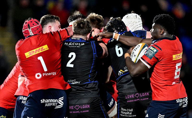 Tempers flare between both sides. Picture: INPHO/Craig Watson Tempers flare between both sides. Picture: INPHO/Craig Watson