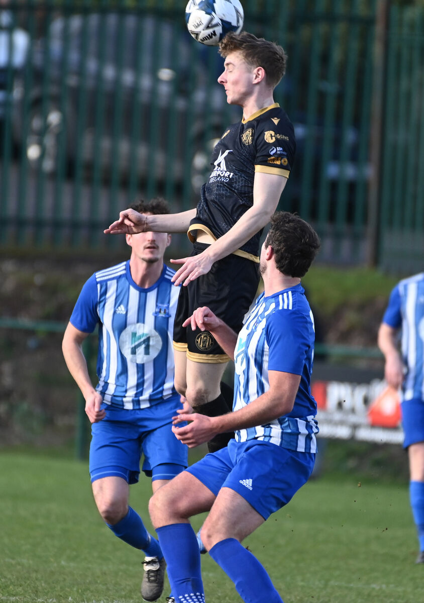 Kerry's Arran Healy goes high from Leeds'  Dylan Foley. Picture: Eddie O'Hare