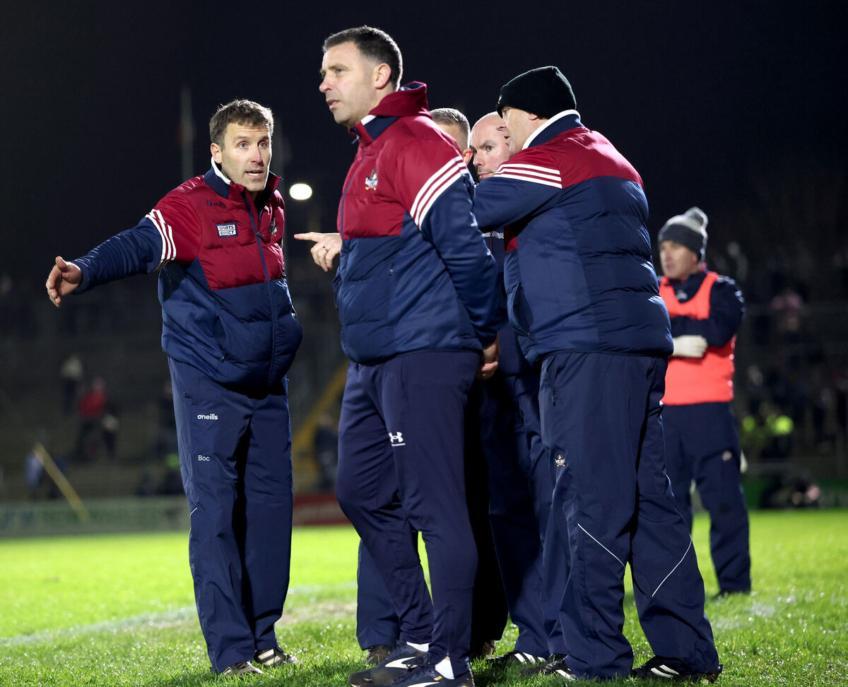 Cork’s manager Ben O'Connor and his backroom team in Galway. Picture: INPHO/James Crombie Cork’s manager Ben O'Connor and his backroom team in Galway. Picture: INPHO/James Crombie