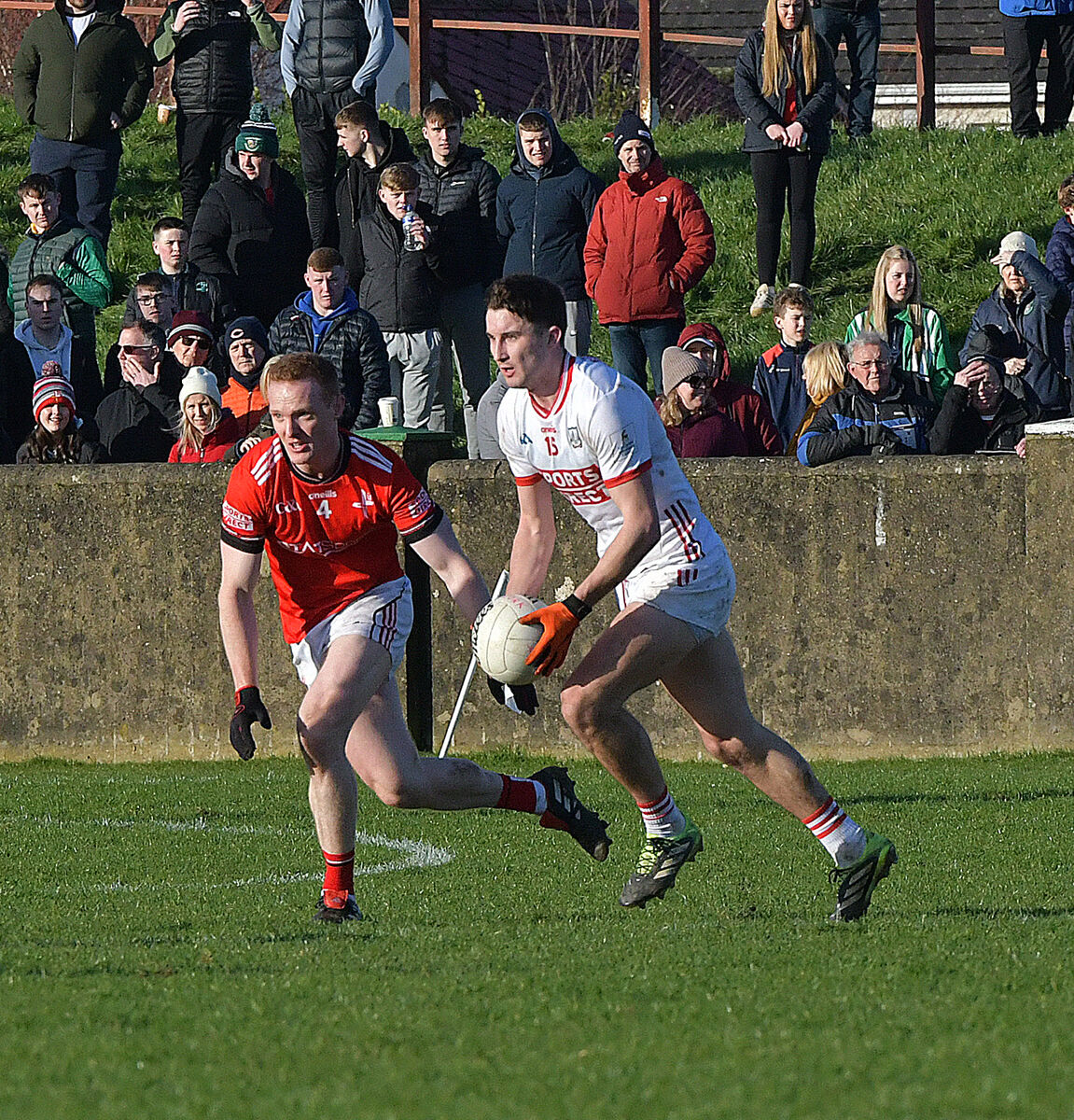  Cork's Chris Óg Jones and Louth's Donal McKenny in action. Picture: Moya Nolan