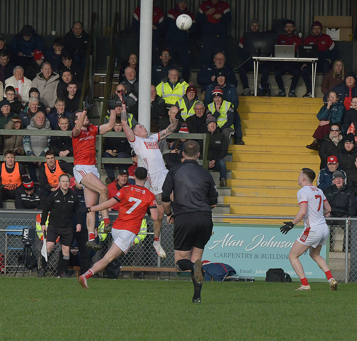  Cork's Seán Walsh and Louth's Conor Early in action. Picture: Moya Nolan