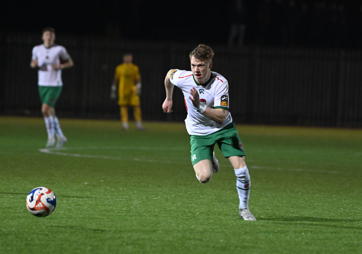 Brody Lee, Cork City FC showing explosive pace up the right wing in the Grandon's Toyota Munster Senior Cup quarter final; Ringmahon Rangers vs Cork City FC at Mayfield,. Cork City progressed into the semi final after a 2-0 win with goals from Jayden O'Donovan and Denzell Ogbene. Picture: Larry Cummins Brody Lee, Cork City FC showing explosive pace up the right wing in the Grandon's Toyota Munster Senior Cup quarter final; Ringmahon Rangers vs Cork City FC at Mayfield,. Cork City progressed into the semi final after a 2-0 win with goals from Jayden O'Donovan and Denzell Ogbene. Picture: Larry Cummins
