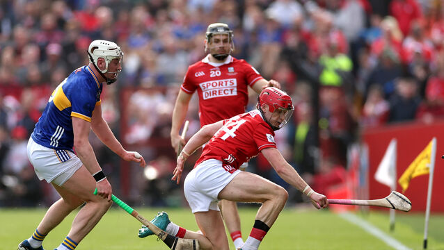 <p>Tipperary’s Eoghan Connolly and Alan Connolly of Cork fighting for possession during the Allianz Hurling League Division 1A Final last year. Picture: ©Inpho/James Crombie</p>