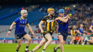 <p>Luke Griffin of Kilbrittain in action against James Weir of Easkey and Fionn Connolly of Easkey during the AIB All-Ireland Club JHC final in January. Picture: Inpho/James Lawlor</p>