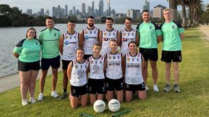 <p>Members of Garryowen GAA Club, Melbourne, at the launch of the Ted O’Sullivan Garryowen 9’s Tournament at Gaelic Park, Melbourne.</p>