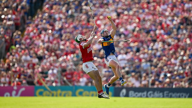 <p>Conor Bowe and Shane Kingston do battle in front of a packed FBD Semple Stadium in 2024. Picture: Brendan Moran/Sportsfile</p>
