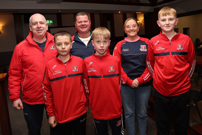Mayfield GAA club members Michael and Darragh Sheehan, Will and Donagh Cleary, Sarah and Cohen Gore at the launch of Cork GAA Northside Coaching Project. Picture: Jim Coughlan.