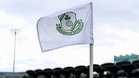 A view of Shamrock Rovers flags at Tallaght Stadium 13/7/2021