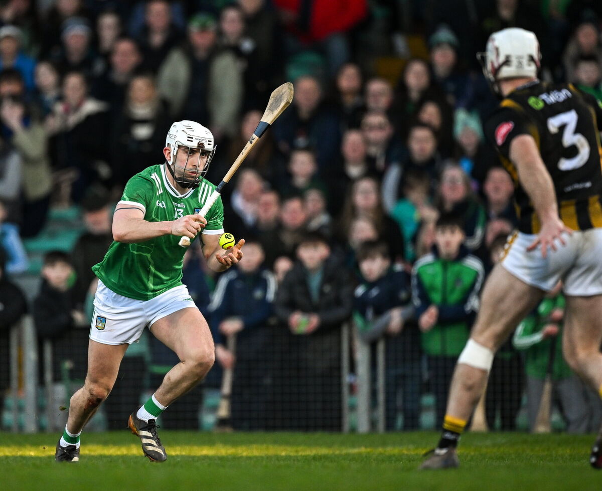 Aaron Gillane of Limerick on his way to score his goal against Kilkenny. Picture: Ray McManus/Sportsfile