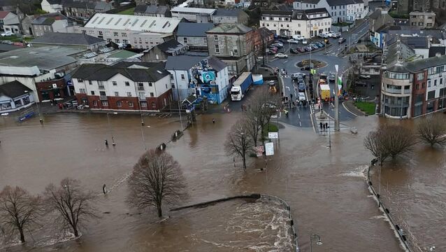 <p class="contextmenu internal_Caption">‘WATER ALWAYS WINS’: The River Slaney bursts its banks in Enniscorthy, Co Wexford, last month</p>