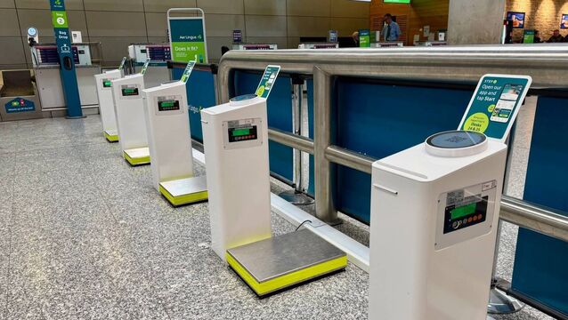 <p>Cork Airport's new bag drop kiosks.</p>