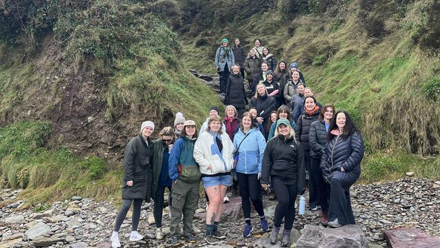 <p>Members of the club on their recent outing to Crosshaven, Edel Marples is pictured in the front row.</p>