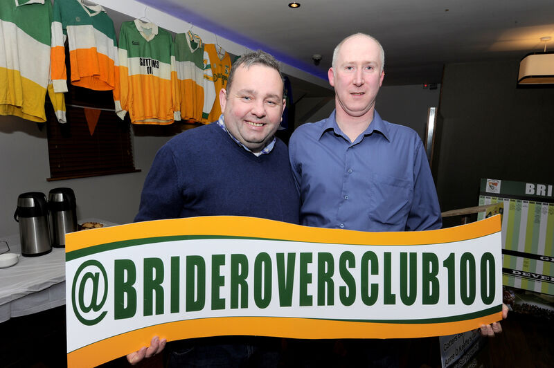 Liam Barry (left) and Neven Butler at the launch of Bride Rovers Club 100 in 2018. Picture: Gavin Browne
