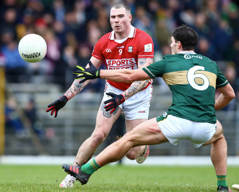 Cork’s Seán Walsh in action against Kerry last month. Picture: INPHO